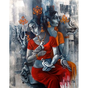 Shaista Momin, 24 x 30 Inch, Acrylic on Canvas, Figurative Painting, AC-SHM-053